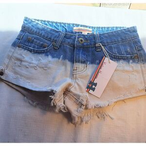Vintage Havanna Size 12 Big Girls Dip Dyed Denim Shorts